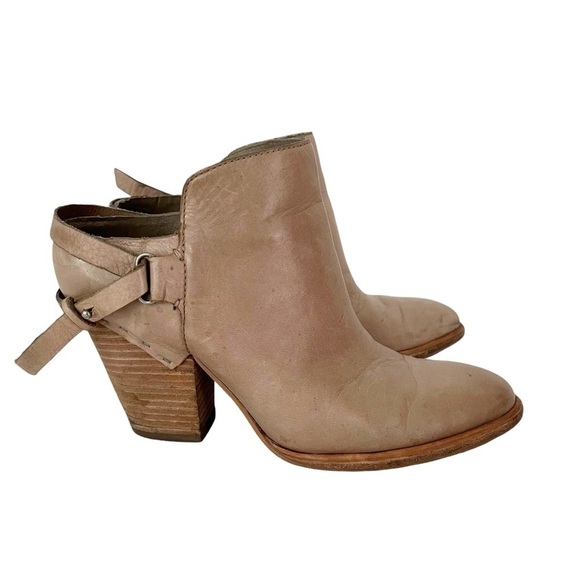 Dolce Vita Ankle Booties Women's Size 8 Leather Sling Back 3.5 in. Heel Slip On - Picture 4 of 11